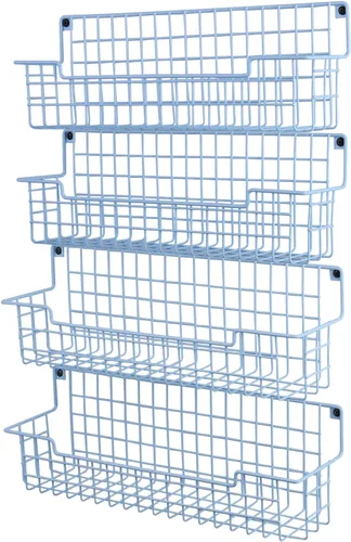Vista 13 de Soporte de pared para especias, organizador de especias para gabinete y puerta de despensa, juego de 4 estantes colgantes para especias que ahorran