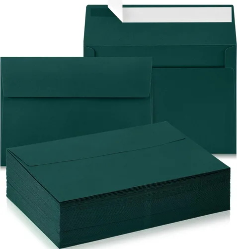Vista 8 de Harloon 100 sobres de invitación A9, sobres para tarjetas de felicitación, color azul marino