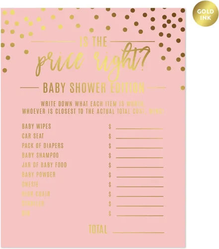 Vista 14 de Andaz Press Blush Rosa y Metallic Gold Confeti Lunares Baby Shower Party Collection Banderín colgante con cuerda, Baby Shower, 5 pies, 1 juego