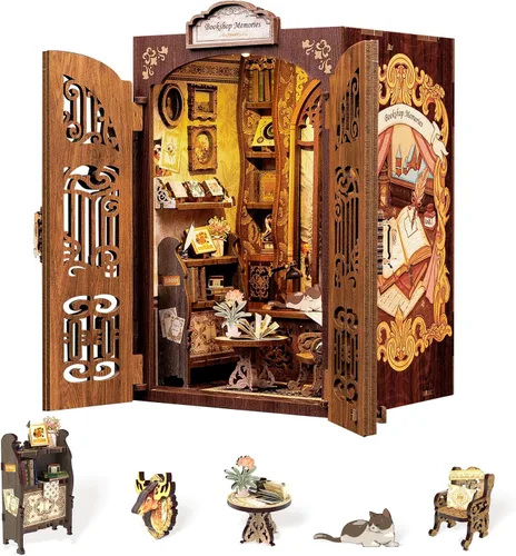 Vista 21 de Fsolis Kit de rincón de libro japonés - Kit de casa en miniatura de bricolaje