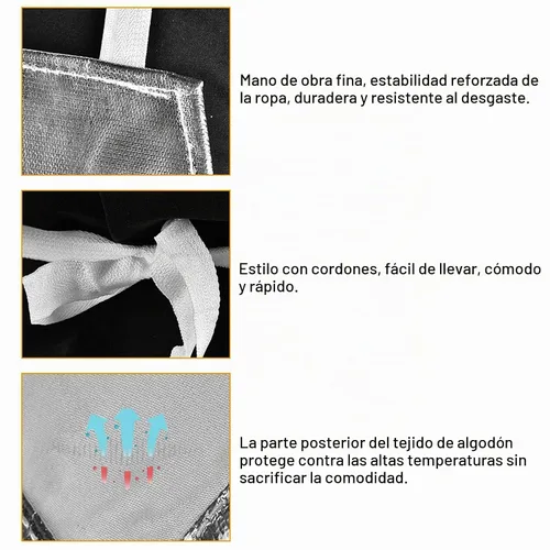 Vista 3 de Delantal resistente al calor, Delantal de papel de aluminio Delantal de trabajo resistente a altas temperaturas de 1,832.0 °F para fabricación