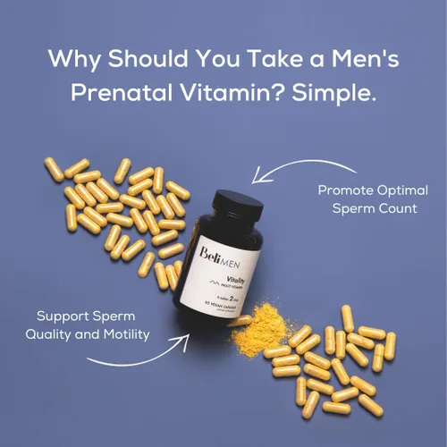 Vista 2 de Beli Apoyo de fertilidad multivitamínico prenatal para hombres, salud mejorada de los espermatozoides, recuento de espermatozoides y motilidad