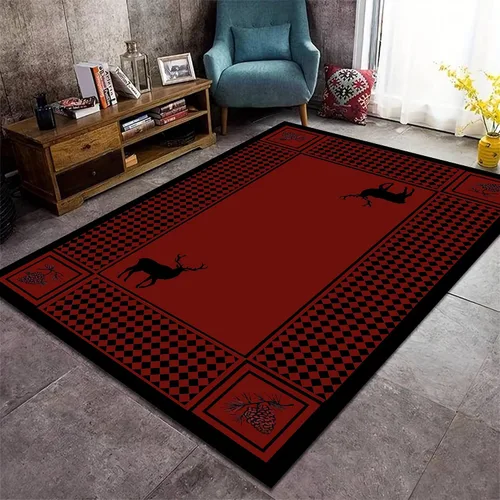 Vista 11 de Alfombra rústica de estilo occidental para sala de estar, antideslizante y lavable, para dormitorio, sala de estar, cocina, 3 x 4 pies