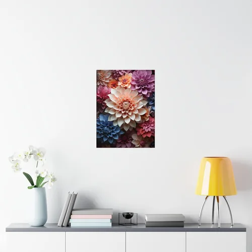 Vista 7 de CAPITUNEISKINEPA Dahlia Flower Posters - Posters For Room Mini Posters 9" x 11