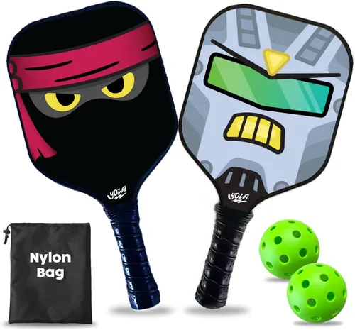 Vista 11 de Kids Pickleball Paddle Set of 2 - Includes 2 Pickleball Paddles with 2 Balls, Lightweight, Fiberglass, Better Control, Beginner Racket, Perfect