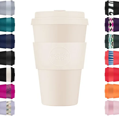 Vista 13 de Ecoffee Cup Taza de café reutilizable de 14 onzas (13.5 fl oz) – Taza de viaje a base de plantas PLA con tapa de silicona, sin melamina y apta