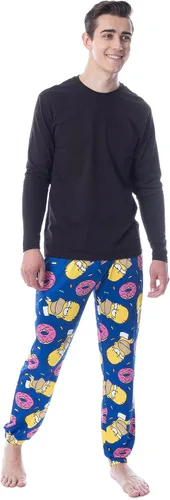 Vista 3 de The Simpsons Homer Sprinkles Donuts - Pantalones de pijama para hombre, Azul