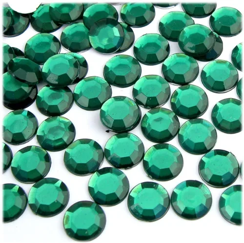 Vista 6 de The Crafts Outlet 1,000 diamantes de imitación redondos de 0.472 in - parte trasera plana rojo rubí rojo