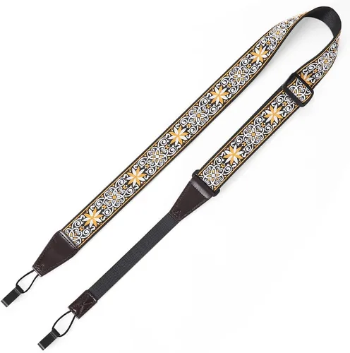 Vista 9 de Ukulele Strap No Drill, Adjustable Double J Hook Clip on Uke Shoulder Strap, Hawaiian Butterfly Printing Hands Free Ukelele Strap, Easy to Use and