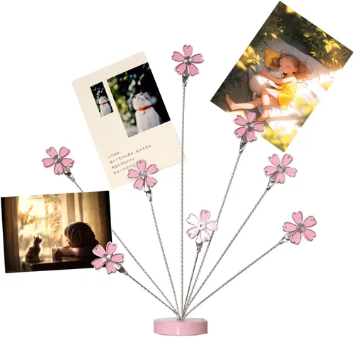Vista 13 de Portafotos de Árbol Genealógico de 8 Ramas, Soporte de Clips de Tarjetas y Fotos para Escritorio, Soporte para Notas de Memo, Papel y Fotos