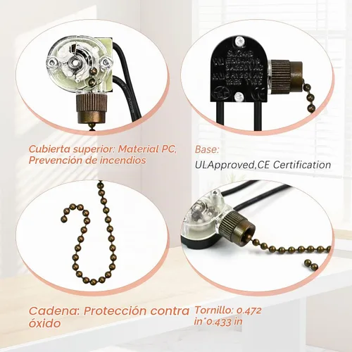 Vista 3 de Zing Ear ZE-109 - Interruptor de velocidad para ventilador de techo, 2
