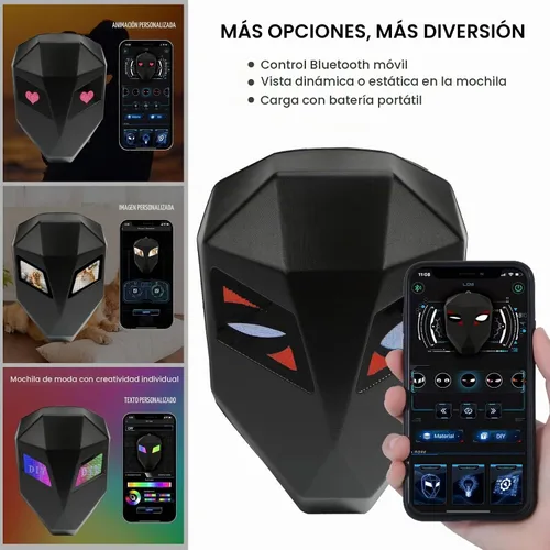 Vista 4 de Ruconla Mochila LED para Laptop Bolsa Mochila para Motocicleta, Negro, X-Grande, Cómodo