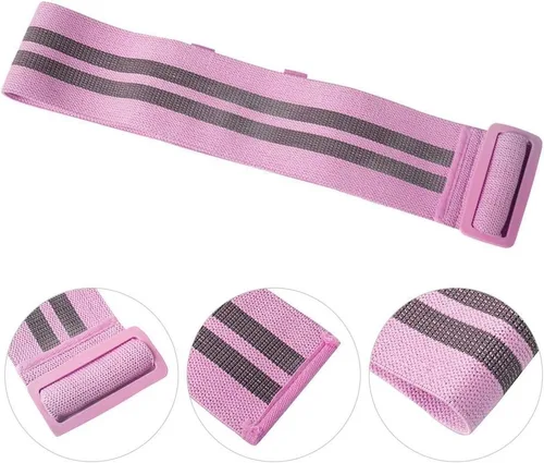 Vista 6 de Bandas de resistencia ajustables antideslizantes para ejercicios de cadera, círculo, gimnasio, yoga, fitness, ejercicio, unisex (rosa)