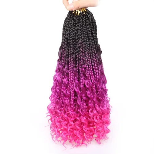 Vista 7 de Unionbeauty - 8 paquetes de trenzas bohemias de diosa en caja, de ganchillo de pelo para mujer negra, 8 pulgadas de trenzas de caja bob bohemias