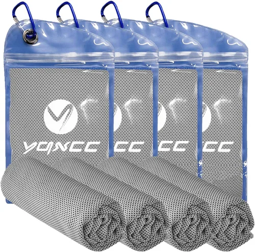 Vista 22 de YQXCC Paquete de 8 toallas refrescantes (47 x 12 pulgadas), toalla de cuello fría de hielo, microfibra suave y transpirable para yoga, golf
