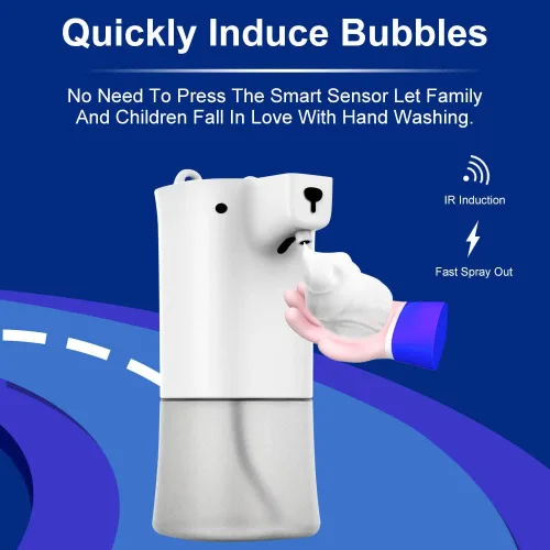 Vista 2 de Ducha Lavavajillas Gel Espuma Lavado a mano Jabón Dispensador Automático Auto Espuma Sensor Mano 11.8 fl oz (Blanco)