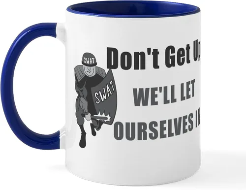 Vista 5 de CafePress SWAT Dont Get Up - Taza de café de cerámica de 11 oz (11.0 fl oz)