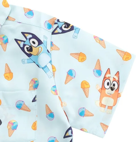 Vista 6 de Bluey Bingo Hawaiian Button Down Shirt and Shorts Toddler to Big Kid