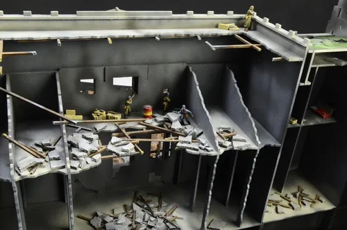 Vista 14 de Italeri 6195S Juego de batalla 1:72 1945 Fall of the Reichs, edificio, fabricación de modelos de soporte, manualidades, pasatiempos, pegado, kit