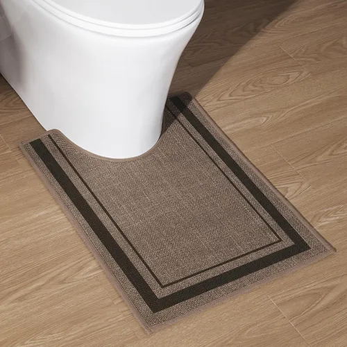 Vista 67 de chakme Juego de 2 alfombras de baño ultrafinas, absorbentes, antideslizantes, lavables a máquina, color beige oscuro, 17 x 24 pulgadas + tapete