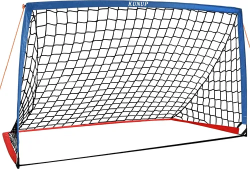 Vista 17 de Portería de fútbol portátil de 5 x 3, 6 x 4, 9 x 5 pies, para patio trasero, red de práctica de fútbol plegable con bolsa de transporte para niños