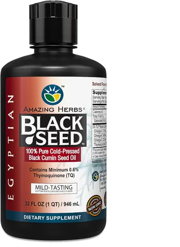 Vista 12 de Amazing Herbs Aceite de semilla negra de alta calidad, sin gluten, sin OMG, prensado en frío, Nigella sativa ayuda a la salud digestiva, apoyo