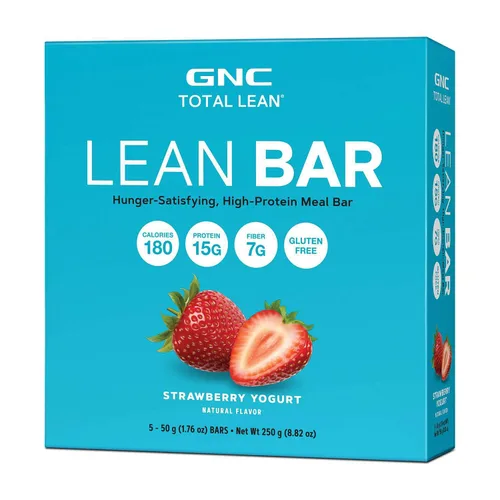 Vista 17 de GNC Total Lean Bar Barra de comida con alto contenido de proteínas y satisfying con hambre Yogur de arándanos 5 barras