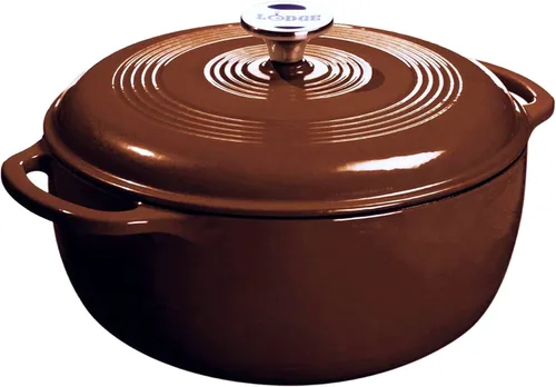 Vista 15 de Lodge - Horno holandés de hierro fundido esmaltado de 6 cuartos de galón con tapa – Asas duales – Apto para horno hasta 500° F o en estufa - Úselo
