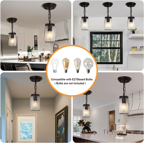 Vista 4 de Retro Industrial Style Led Chandelier Glass Modern Ceiling Lamp Pendant Lighting Indoor Fixture American Aisle Entrance Lamparas,Chandelier