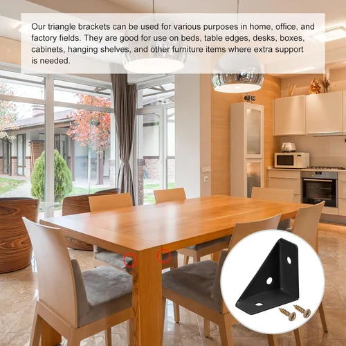 Vista 7 de uxcell 20 soportes de esquina angulares de 1.496 pulgadas x 1.496 pulgadas, soportes de acero laminado en frío con tornillos para borde de Negro