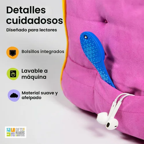 Vista 7 de Regalos para lectores y escritores Sofá de libros Soporte para iPad Soporte acolchado para tableta y soporte para libros Almohada de lectura