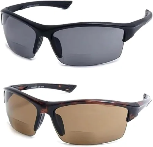 Vista 8 de Calabria Sport 202BF - Gafas de seguridad bifocales para lectura para hombres y mujeres, antivaho envolvente, protección UV tintada, sin montura