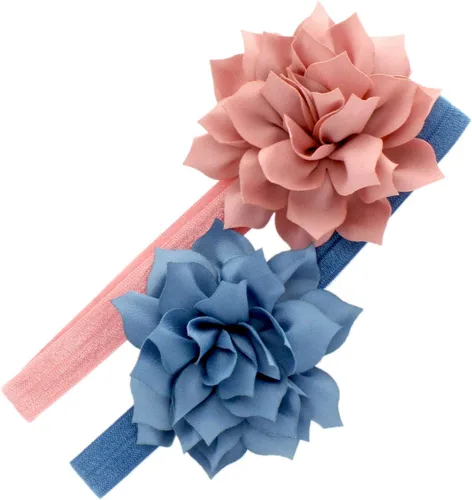 Vista 8 de Diademas de flores de pétalos para bebés y niñas, par elástico para niños pequeños