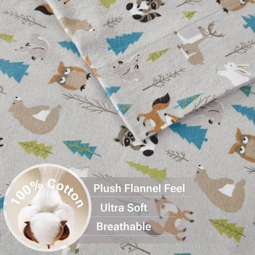 Vista 233 de Sleep Philosophy - True North - Juego de sábanas de franela, 100% de algodón, cómodo, bonito y muy suave, con bolsillo elástico que se adapta a