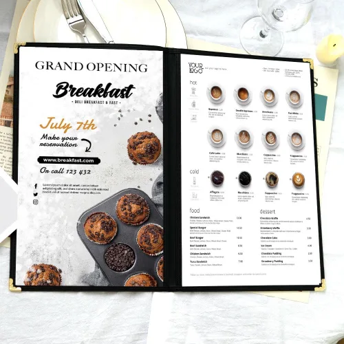 Vista 4 de Paquete de 12 fundas de menú estilo café, bordes duraderos de doble costura, protección de vinilo transparente, diseño de fácil inserción