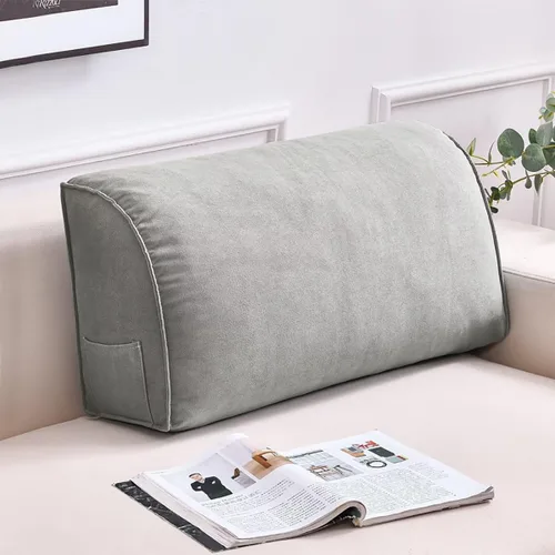 Vista 10 de Almohada de lectura para cabecero, almohada de cuña, triangular, suave, para cabecero, cojín de apoyo para el respaldo del sofá cama, almohadas