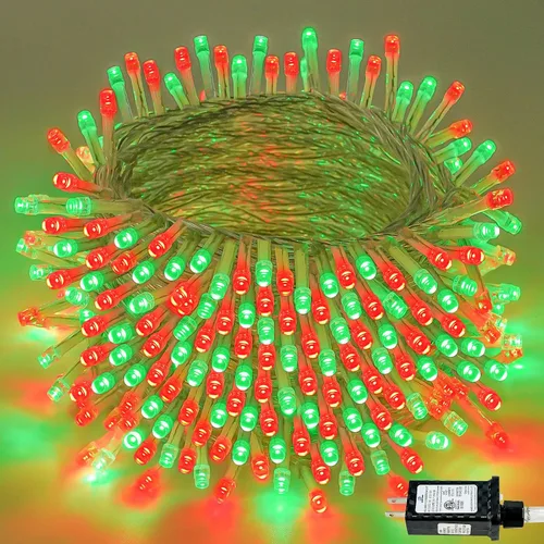 Vista 23 de Guirnalda de luces de Navidad de 66 pies y 200 luces LED para exteriores e interiores, luces decorativas extensibles e impermeables con cable