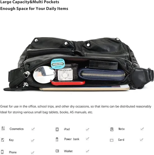 Vista 5 de Angelkiss Bolsos cruzados para mujer bolsos de hombro y monederos medianos de piel sintética