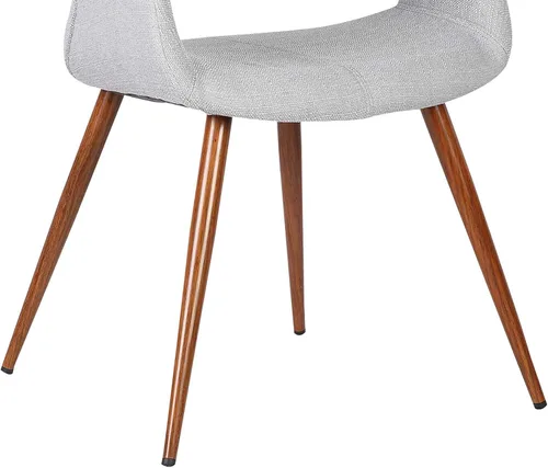 Vista 8 de Armen Living Silla de comedor Phoebe en tela gris y acabado de madera de nogal