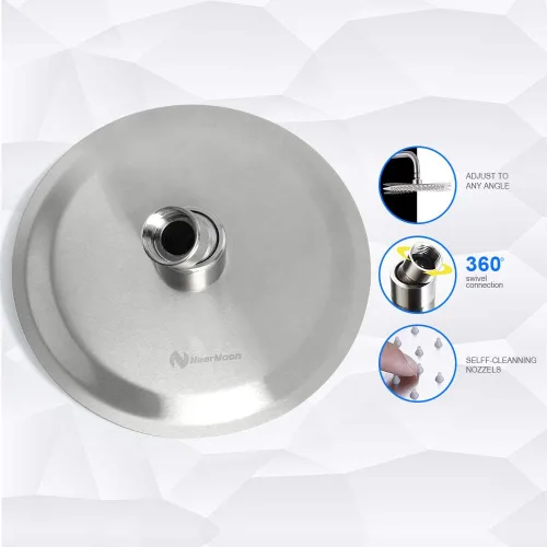 Vista 3 de NearMoon Cabezal de ducha de lluvia, diseño ultrafino - aumento de presión, experiencia impresionante, cabezal de lluvia de acero inoxidable de alto