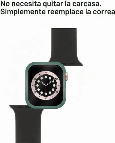 Vista 7 de Paquete de 3 fundas con protector de pantalla para Apple Watch de Negro + rosa intenso + morado oscuro