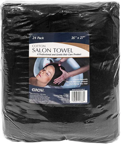 Vista 7 de Eurow Toallas de algodón para salón, suaves y absorbentes, 16 x 27 pulgadas, color negro, paquete de 24