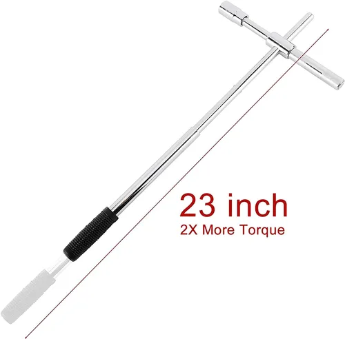 Vista 4 de Toolly Llave universal extendida de 23 pulgadas, juego de llaves de tuercas de hierro de 4 vías con bolsa de almacenamiento y enchufes estándar