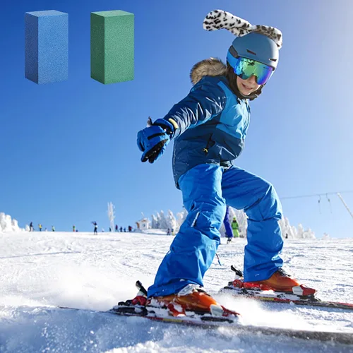Vista 7 de Bloque abrasivo de goma gomosa, 2 piezas, piedra suave de goma para snowboard, piedra de esquí de snowboard para eliminar el óxido y las rebabas