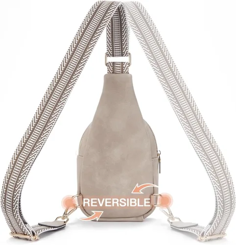 Vista 5 de Telena Riñonera pequeña para mujer, de cuero, cangureras, bolsa de pecho para mujer