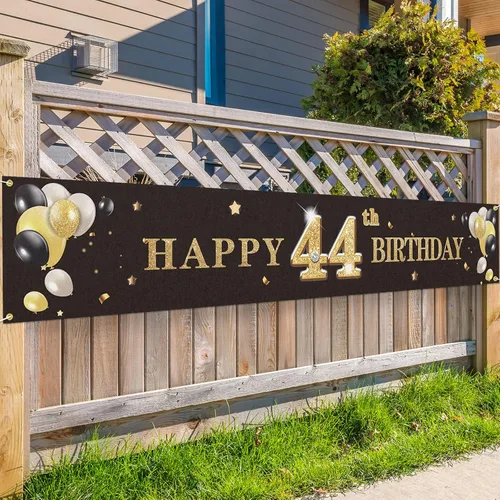 Vista 6 de Cartel de fondo de feliz cumpleaños 33 con texto en inglés "Cheers to 33 Years" para decoración de fiestas, color negro