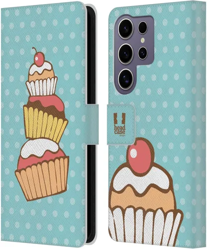 Vista 252 de Head Case Designs Assortment Cupcakes Happiness Leather Wallet Case Compatible with Samsung Galaxy A07 4G Surtido