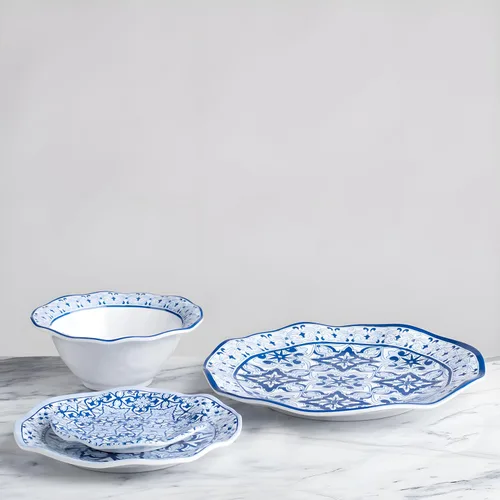Vista 2 de Q Squared Talavera Canape Plato, 5.5 pulgadas, melamina, azul azul