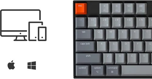 Vista 4 de Keychron K8 Tenkeyless Teclado mecánico inalámbrico para Mac retroiluminación RGB Bluetooth multitarea teclado de juegos con cable tipo C