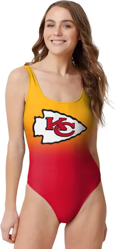 Vista 4 de FOCO Traje de baño de una pieza con logotipo del equipo de la NFL para mujer